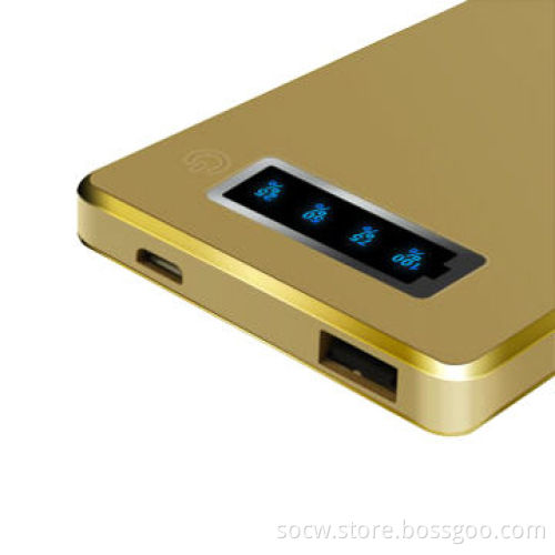 Popular 3,600mAh golden power bank with touch screen power button